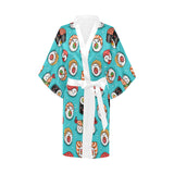 Cute sushi pattern Women's Short Kimono Robe