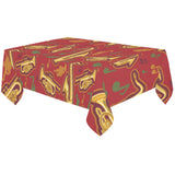 Saxophone cornet pattern red background Tablecloth