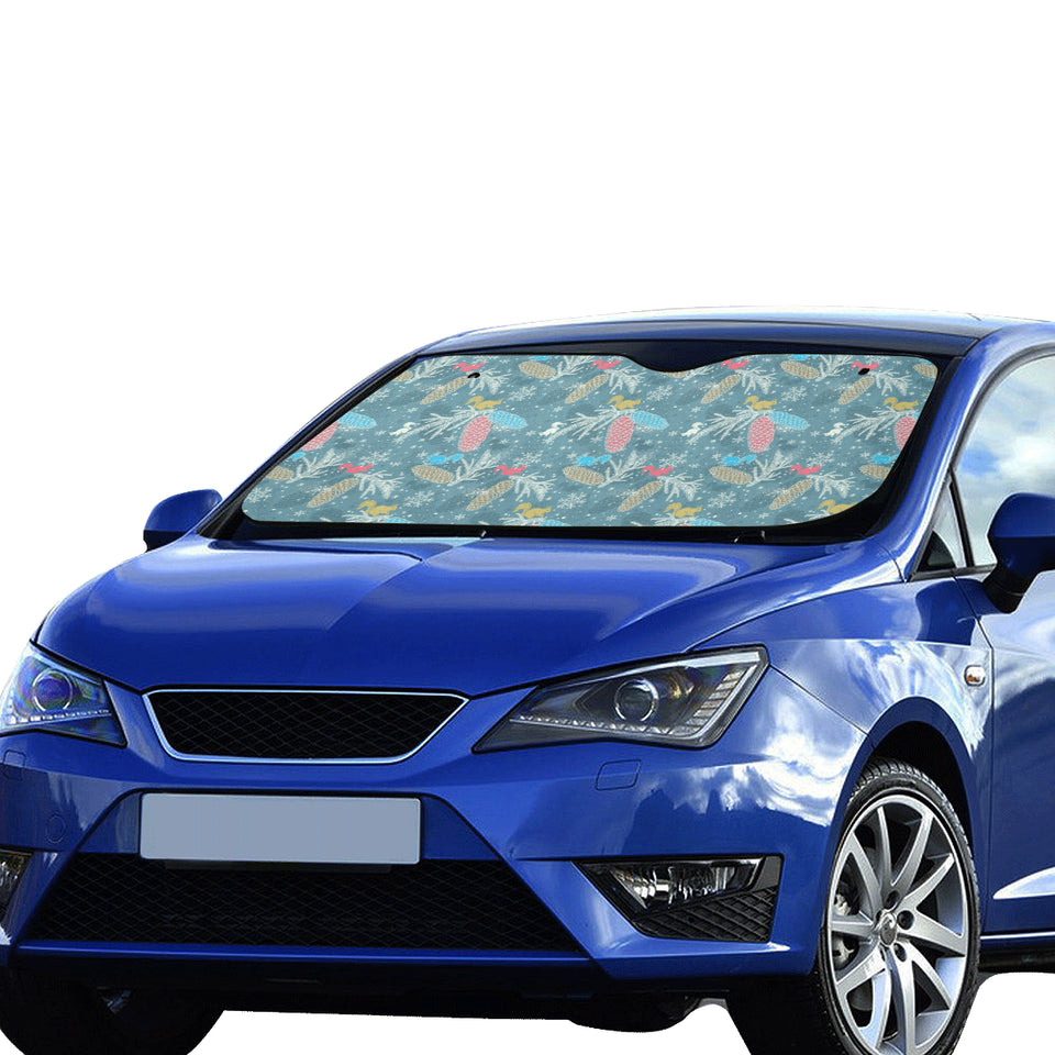 Squirrel Pattern Print Design 01 Car Sun Shade