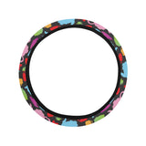 Tea pots Pattern Print Design 01 Car Steering Wheel Cover