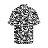Black white camouflage pattern Men's All Over Print Hawaiian Shirt