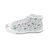 Candy design pattern Men's High Top Canvas Shoes White