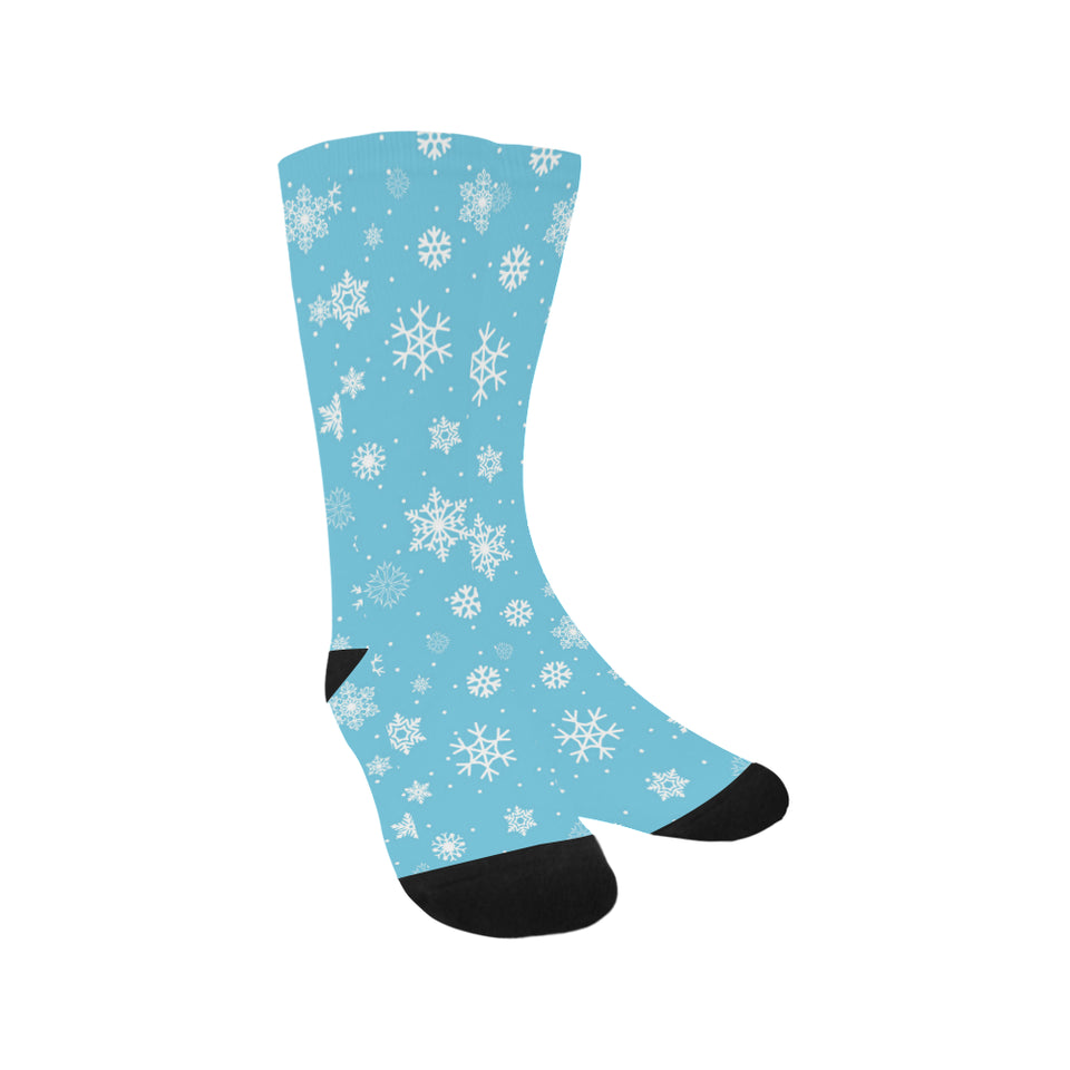 Snowflake pattern blue background Crew Socks