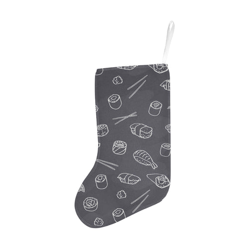 sushi pattern black background Christmas Stocking