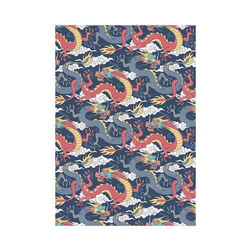 Blue red dragon cloud pattern House Flag Garden Flag