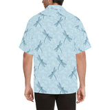 Dragonfly pattern blue background Men's All Over Print Hawaiian Shirt