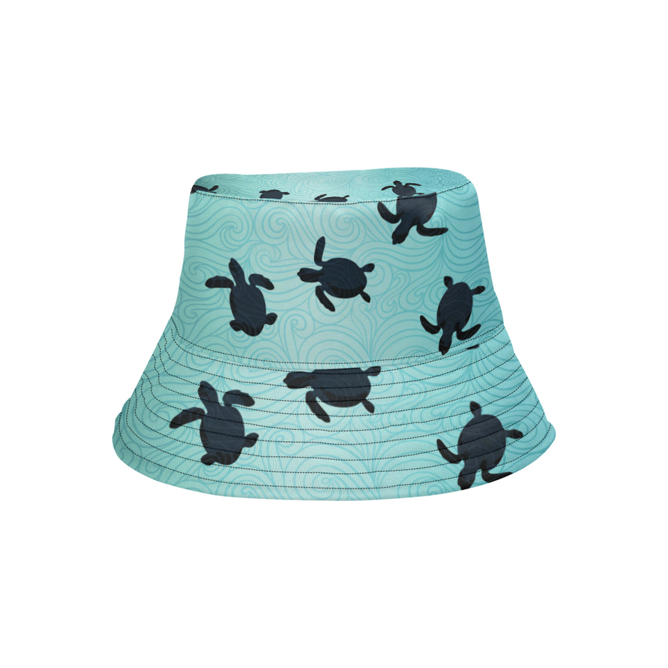 Sea turtle with blue ocean backgroud Unisex Bucket Hat