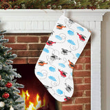 Watercolor helicopter cloud pattern Christmas Stocking