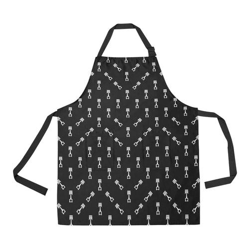 Engine Piston Black Theme Pattern Print Design 03 All Over Print Adjustable Apron