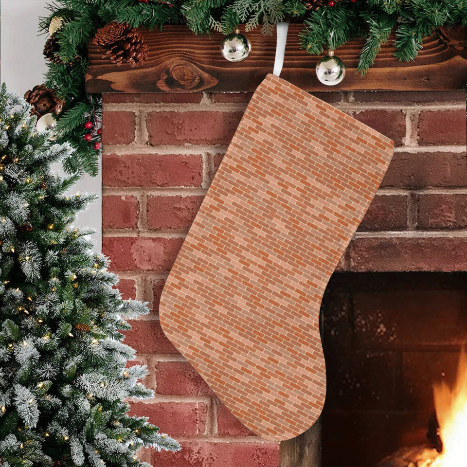 Brick Printed Pattern Print Design 02 Christmas Stocking