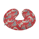 Zebra abstract red background U-Shaped Travel Neck Pillow
