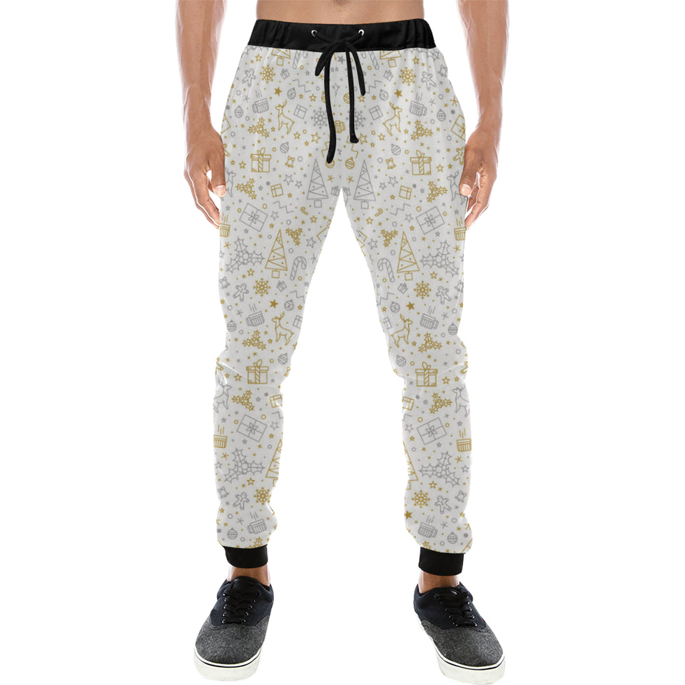 Christmas tree Christmas element Silver gold patte Unisex Casual Sweatpants