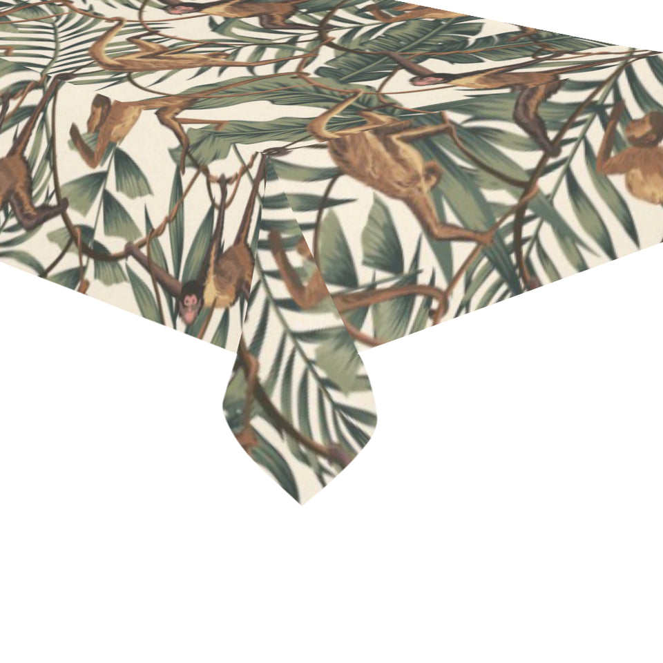 Monkey tropical leaves background Tablecloth