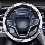 lavender flower design pattern Car Steering Wheel Cover