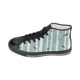 Crows christmas hat scarf Women's High Top Canvas Shoes Black
