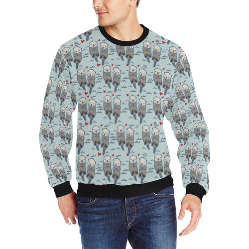 Lovely Sea Otter Pattern Men's Crew Neck Sweatshirt