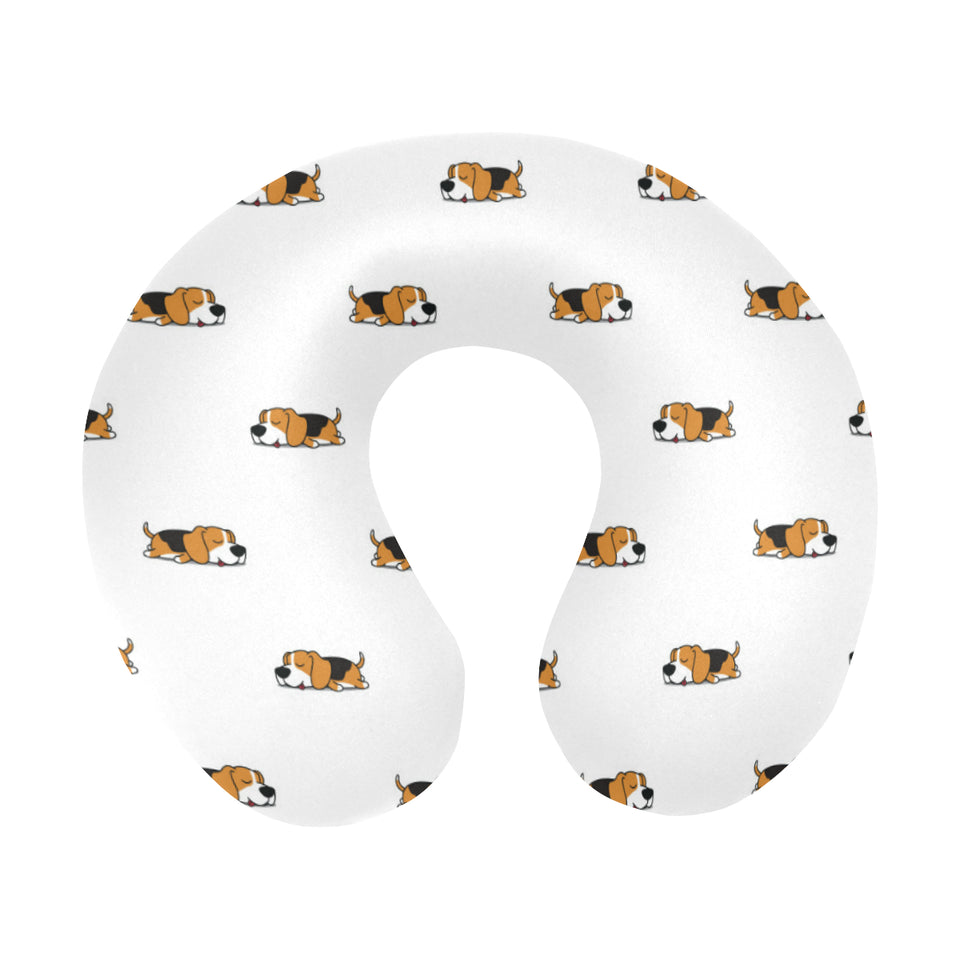 Cute beagle dog sleeping pattern U-Shaped Travel Neck Pillow