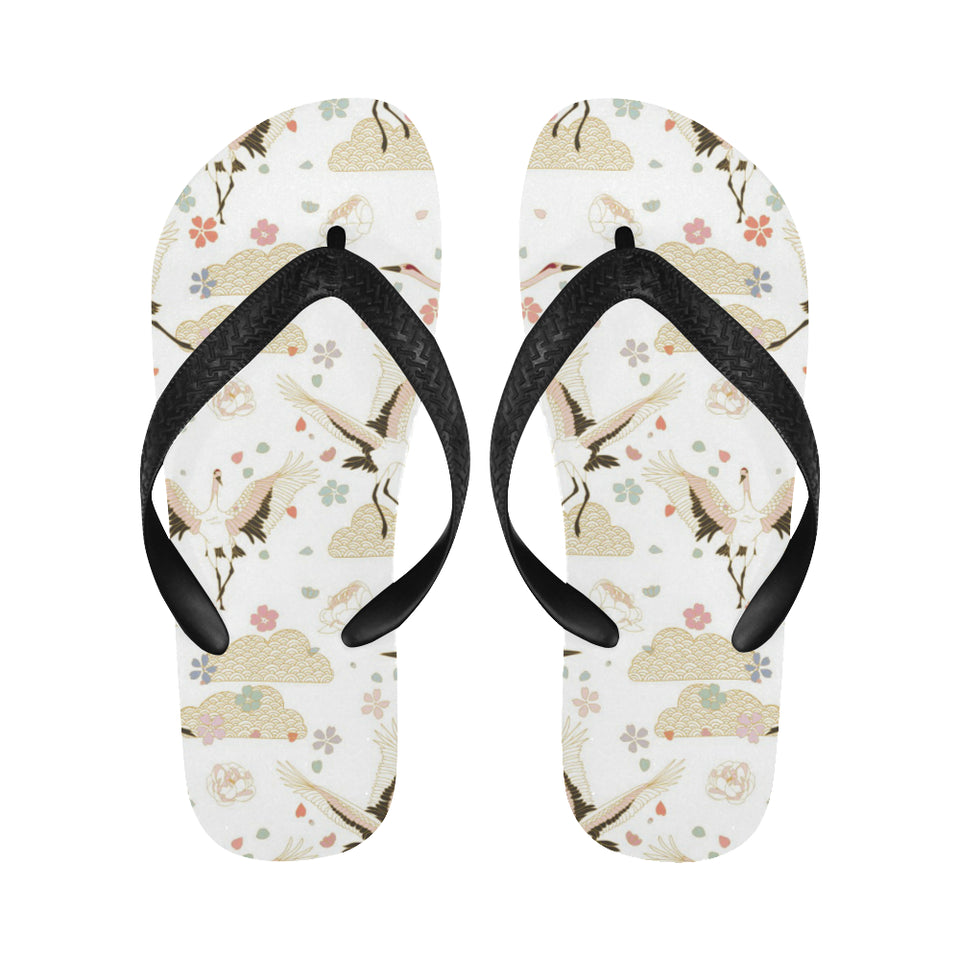 Beautiful Japanese cranes pattern Unisex Flip Flops