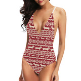 Dachshund Nordic pattern Women's One-Piece Swimsuit