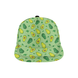 Avocado pattern green background All Over Print Snapback Cap