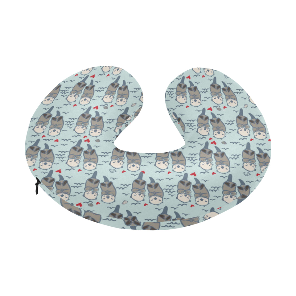 Lovely Sea Otter Pattern U-Shaped Travel Neck Pillow