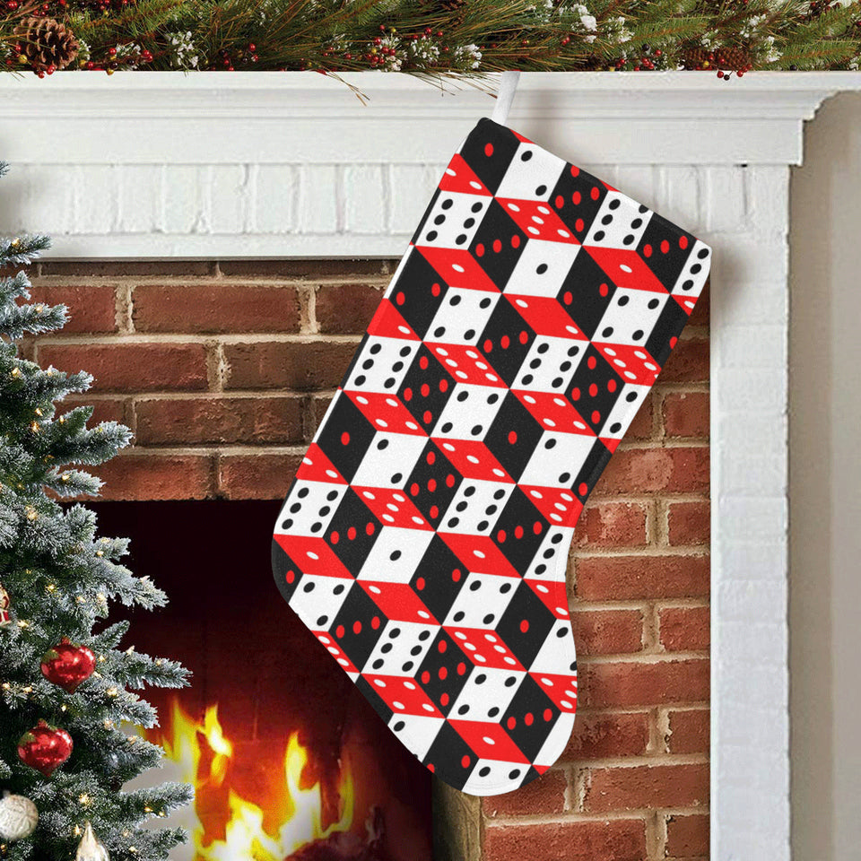 Dice Pattern Print Design 02 Christmas Stocking