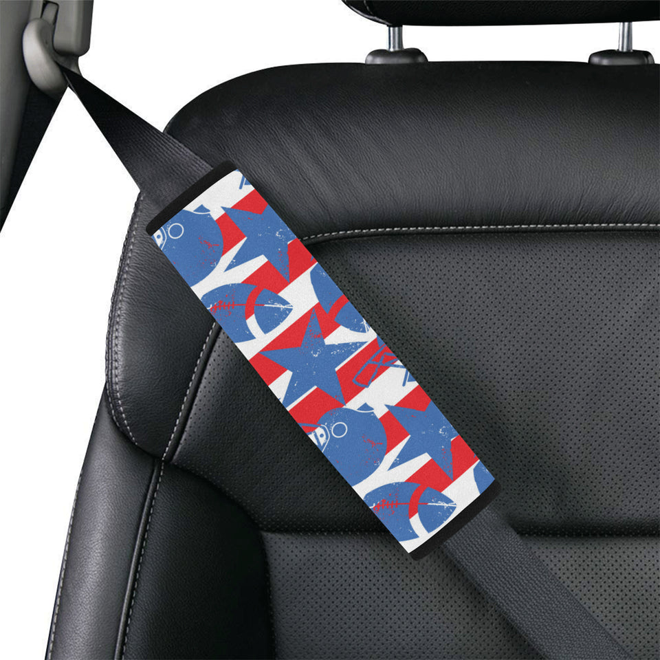 American football ball star stripes pattern Car Seat Belt Cover