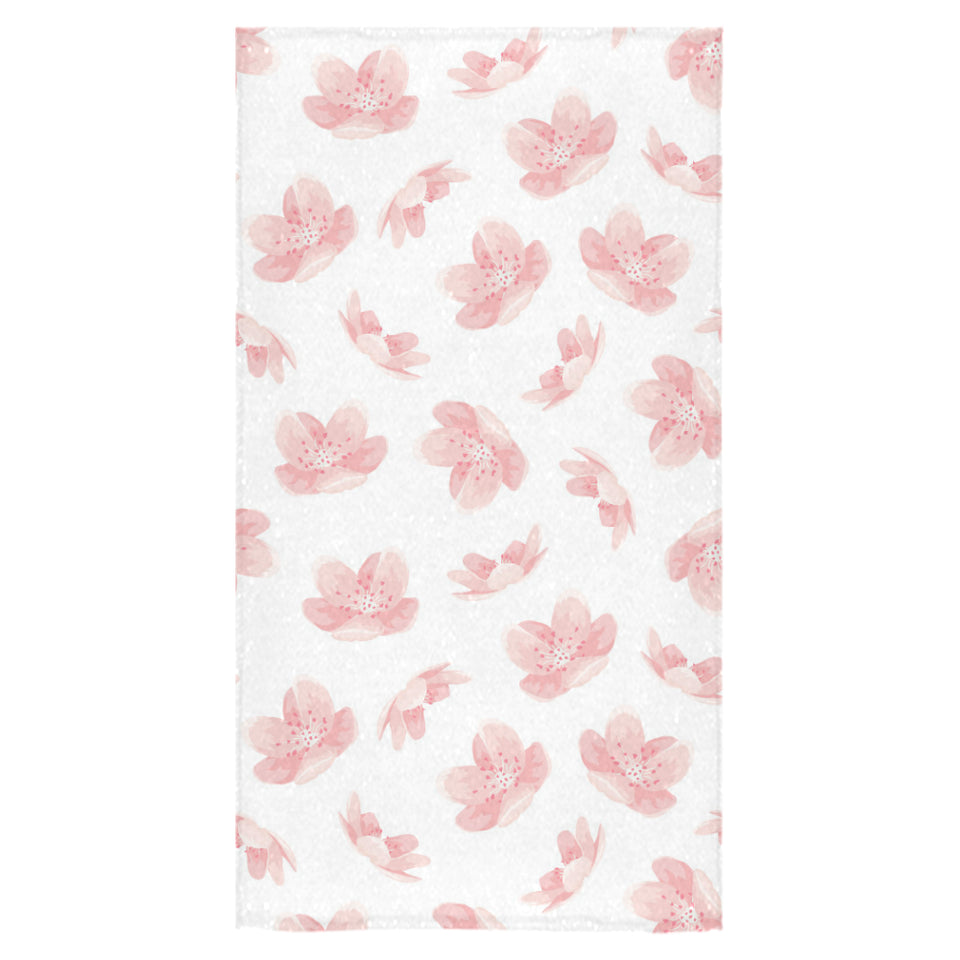 Pink sakura cherry blossom pattern Bath Towel