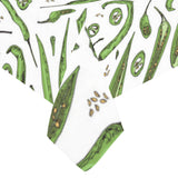 Hand drawn sketch style green Chili peppers patter Tablecloth