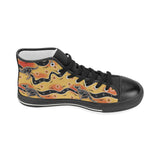 Kangaroo Australian aboriginal art pattern Women's High Top Canvas Shoes Black