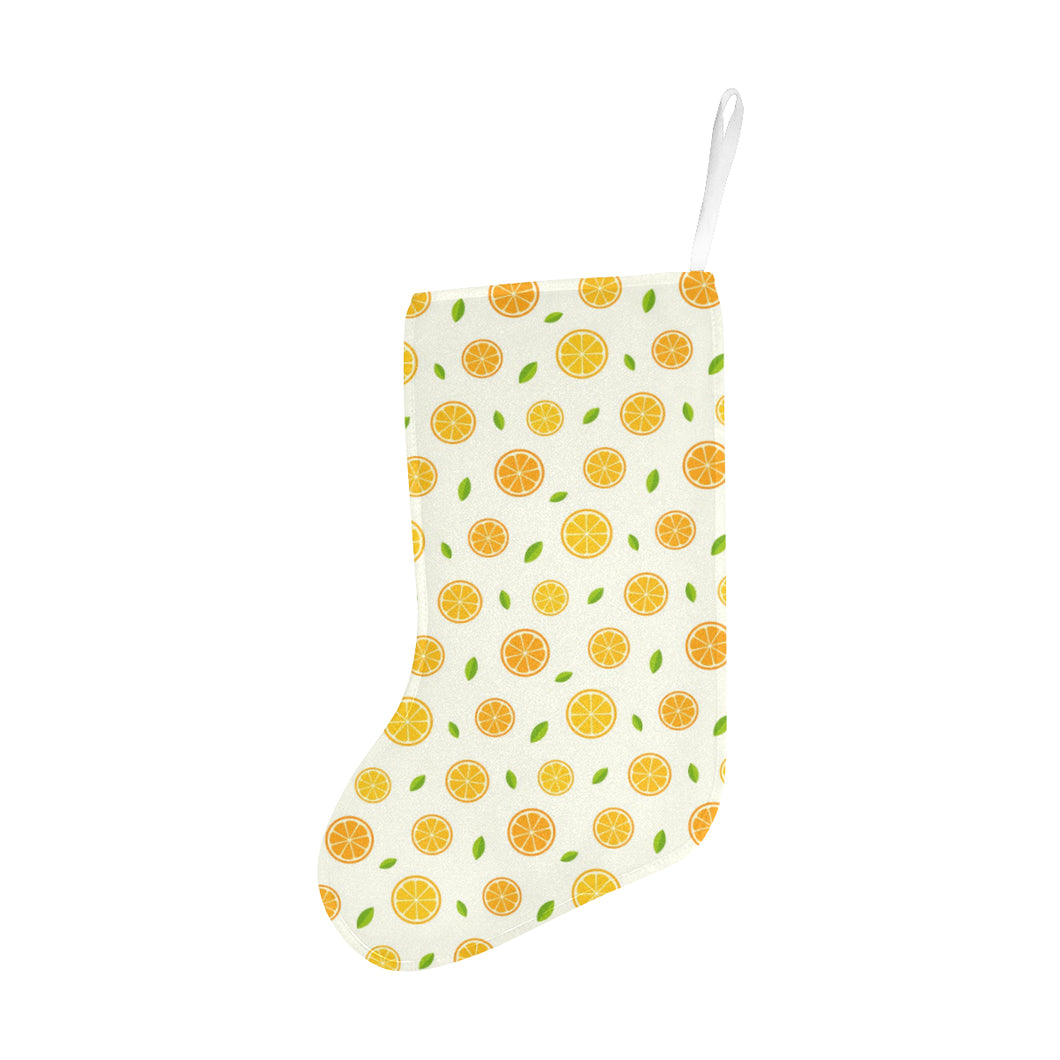 oranges leaves pattern Christmas Stocking