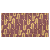 Hand drawn gold saxophone red background Tablecloth