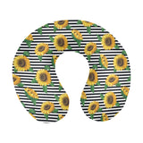 sunflowers ribbon background U-Shaped Travel Neck Pillow