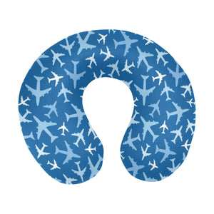 Airplane pattern in the sky U-Shaped Travel Neck Pillow
