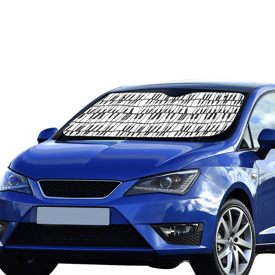 Piano Pattern Print Design 03 Car Sun Shade