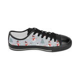 Snowman christmas  tree snow gray background Kids' Boys' Girls' Low Top Canvas Shoes Black