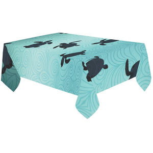 Sea turtle with blue ocean backgroud Tablecloth