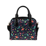 colorful space pattern planet star Shoulder Handbag