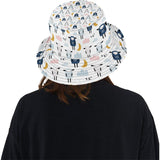Cute sleeping sheep moon cloud pattern Unisex Bucket Hat