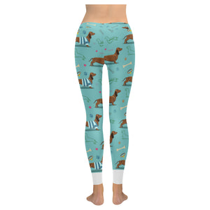 Dachshund decorative background Women's Legging Fulfilled In US