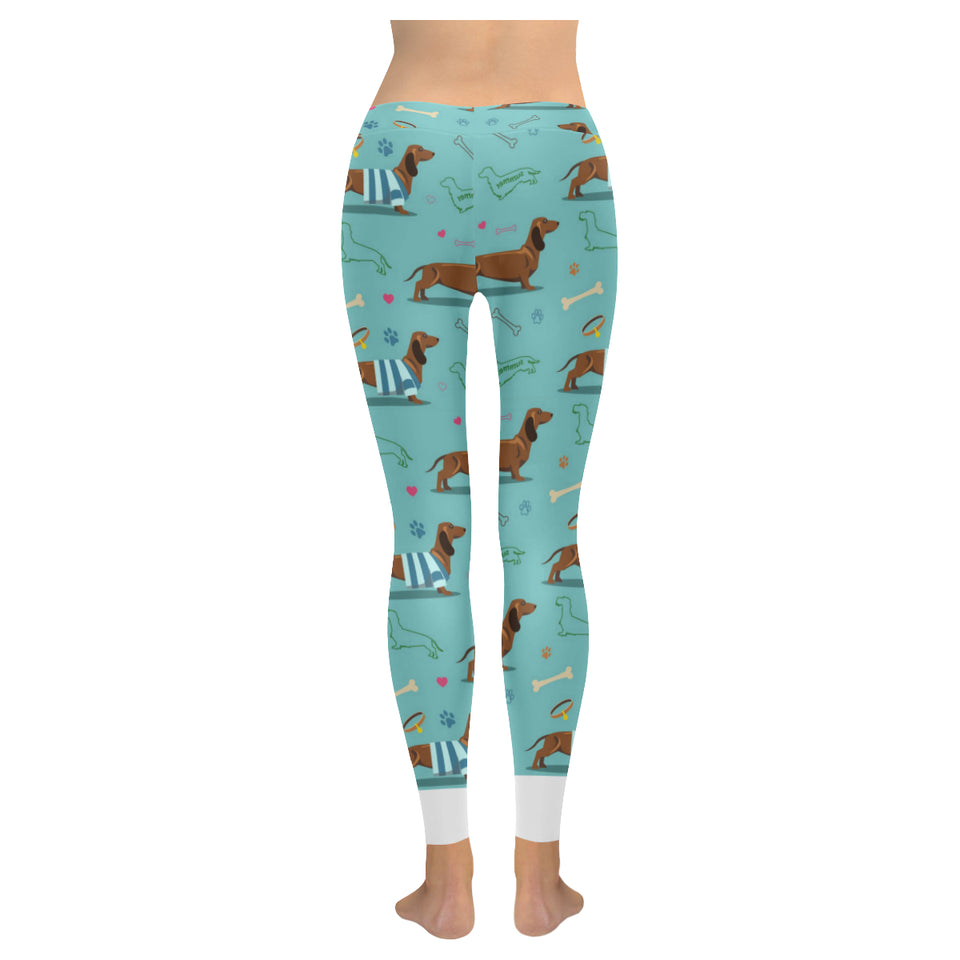 Dachshund decorative background Women's Legging Fulfilled In US