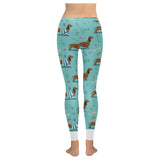 Dachshund decorative background Women's Legging Fulfilled In US