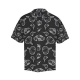 Garlic pattern black background Men's All Over Print Hawaiian Shirt