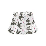 Boston terrier dog hearts vector pattern Unisex Bucket Hat