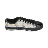 Cute hand drawn mermaid Men's Low Top Canvas Shoes Black