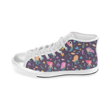 beautiful mermaid Fish jellyfish algae other marin Women's High Top Canvas Shoes White