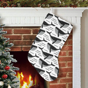 Black whale pattern Christmas Stocking