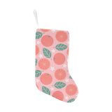 Grapefruit leaves flower pink background Christmas Stocking
