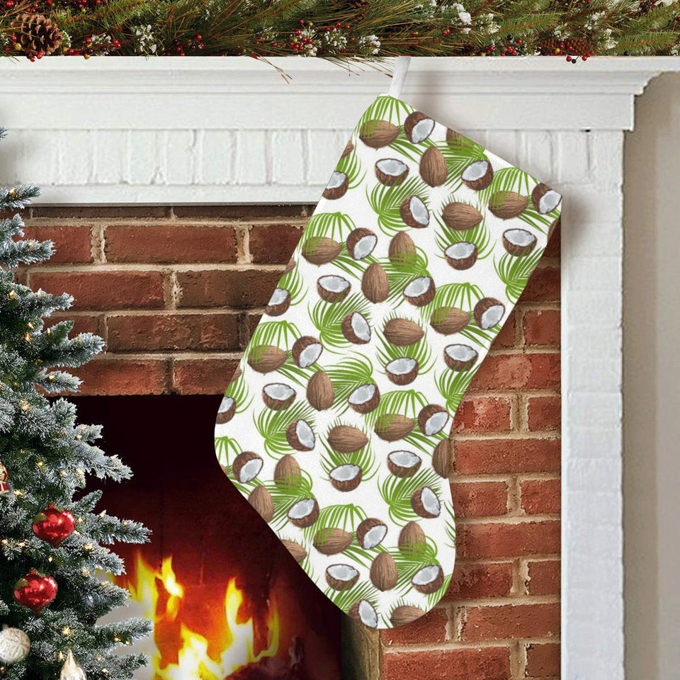Coconut Pattern Print Design 04 Christmas Stocking
