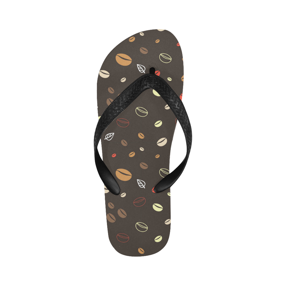 Coffee bean leave pattern Unisex Flip Flops